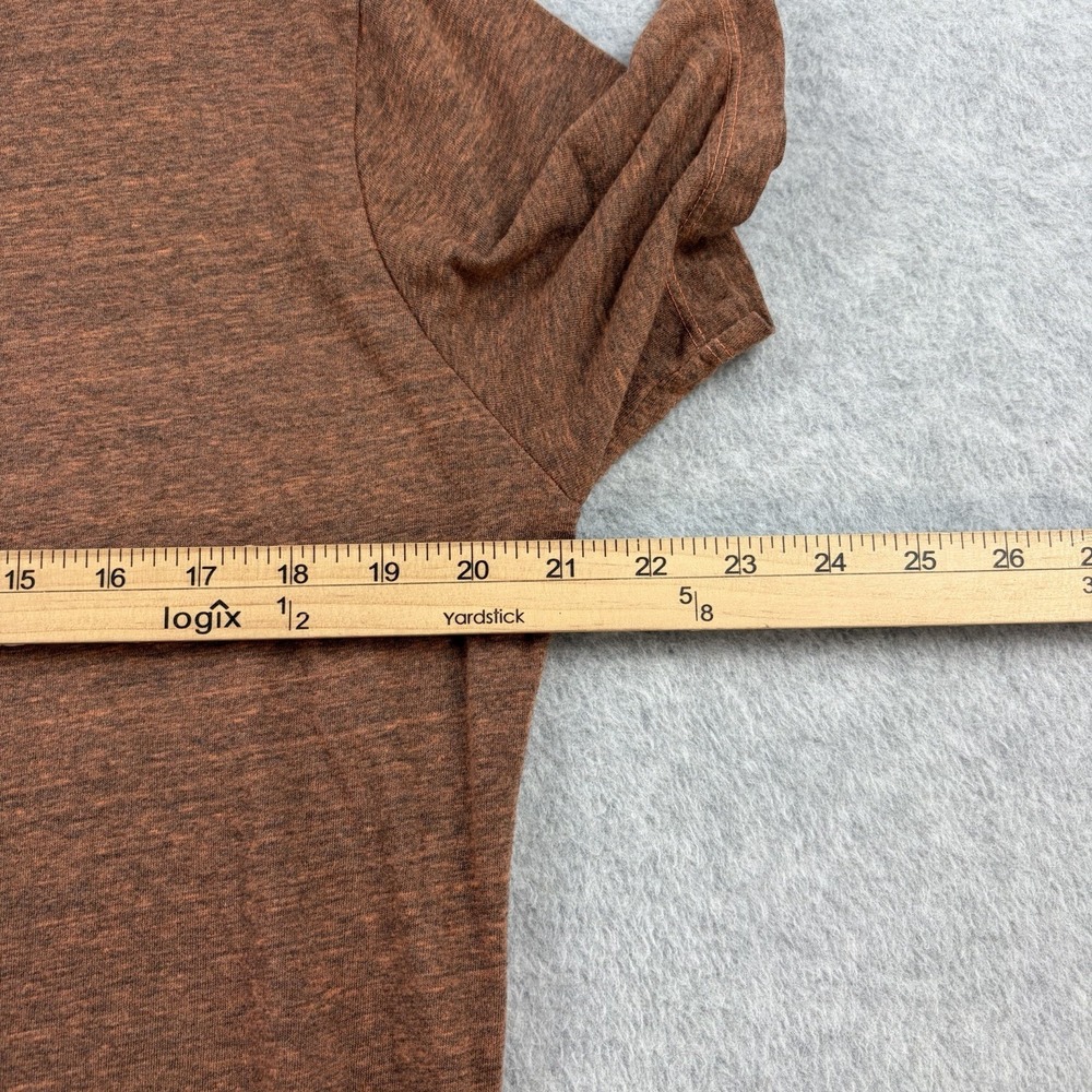 Gustin T Shirt Mens Large Rust Brown Slub Cotton Blend Blank Crewneck Tee USA - Picture 7 of 8